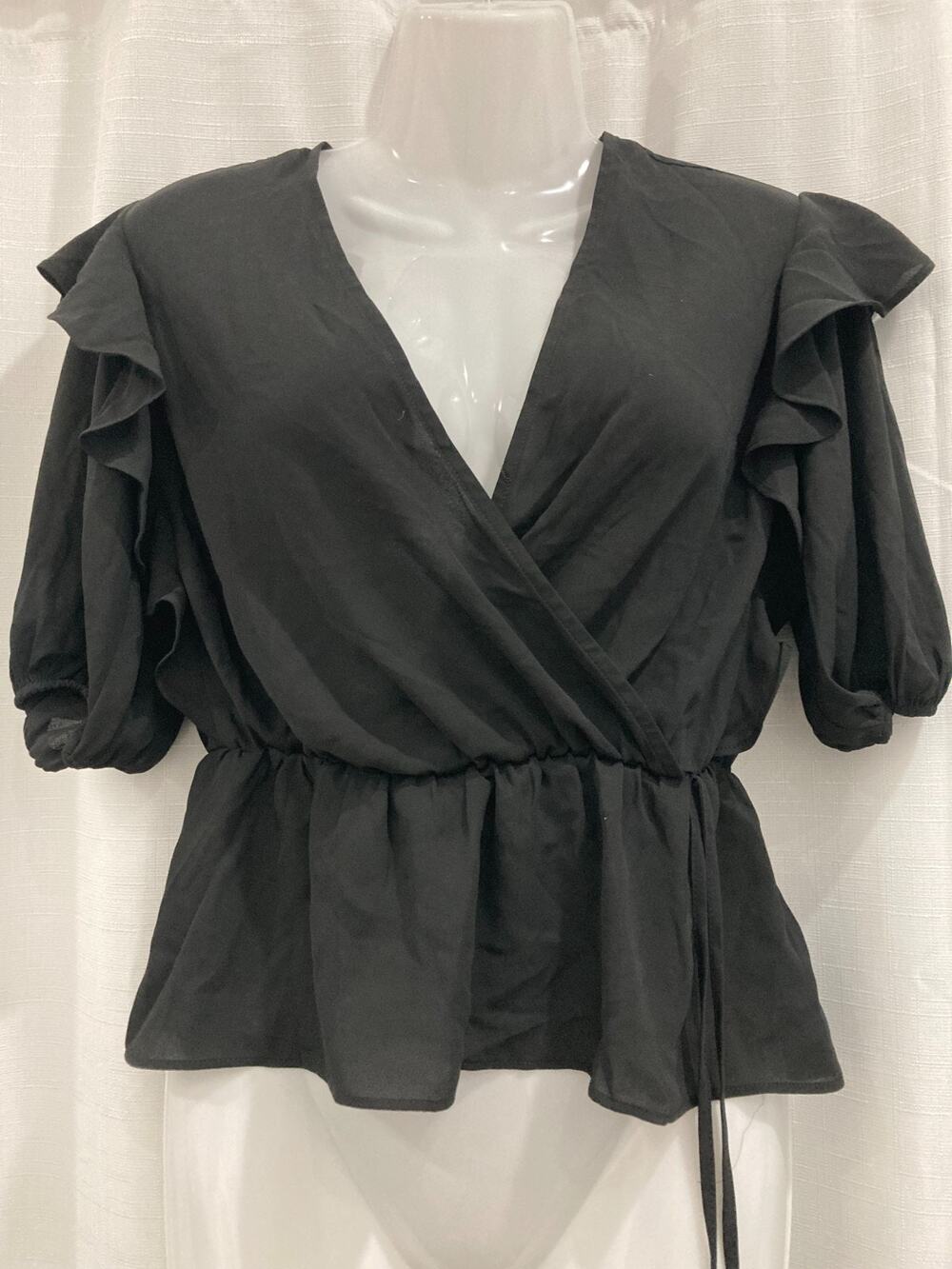 Express Ruffle Wrap Top SZ XS